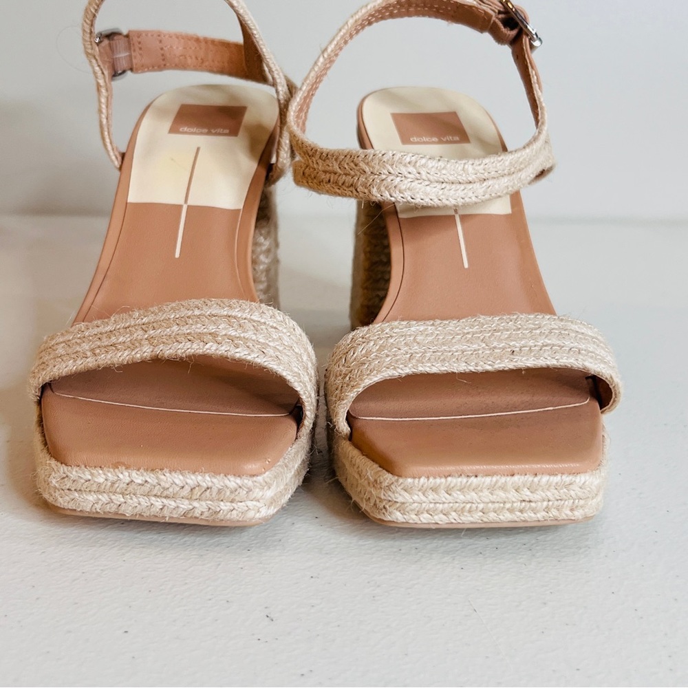 Dolce Vita Arnela Heels Dune Multi Woven High Chunky Block Heel Womens Size 10 - Picture 6 of 11